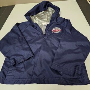 Minnesota Twins Toddler Windbreaker Half-Zip Blue Pockets Logo Size 3T MLB